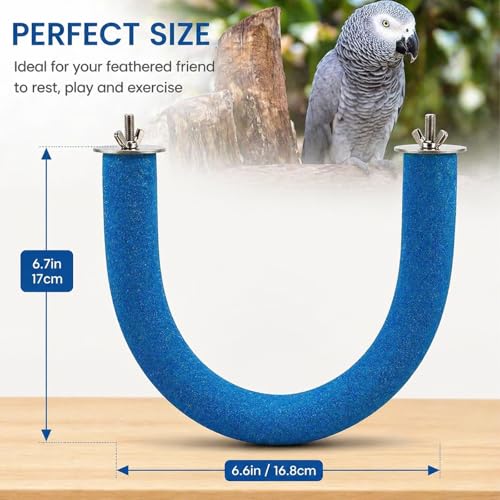 U Shaped Large Parrot Perch (Large / Blue)