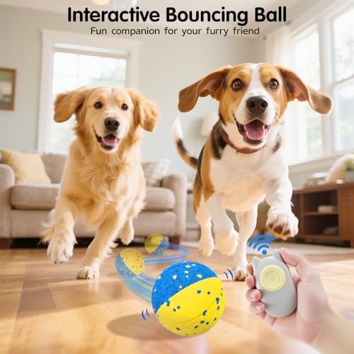 Dog Ball Smart Interactive Dog Toy with Remote Control (Blue+Yellow)