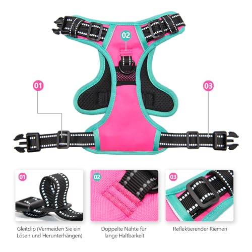 Upgraded No Pull Dog Harness (Pink / Extra Small)
