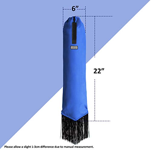 Smooth Lightweight Adjustable Fastener Nylon Horse Tail Bag with Fringe (Champion Blue)
