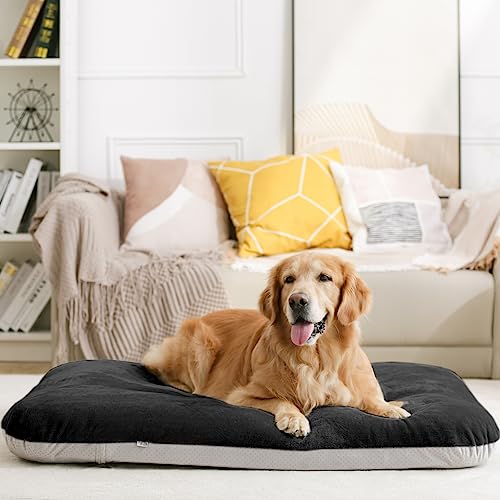 Super Soft Large Dog Bed (39.0"L x 33.5"W x 4.0"Th / Dark Grey)