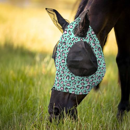 Lycra Horse Fly Mask w (Party Cheetah / Cob)