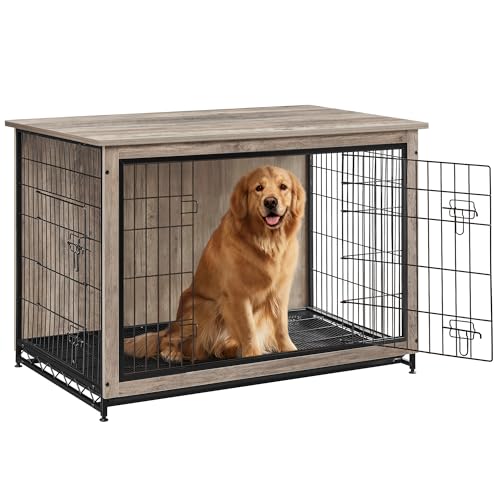 44.1" Dog Crate Furniture (Greige / 44.1"L x 29.5"W x 32.3"H)