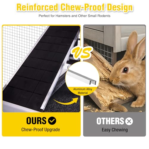 2 Story Large 39.3" Rabbit Hutch (Black/White / 39.3"L x 22.0"W x 36.8"H)