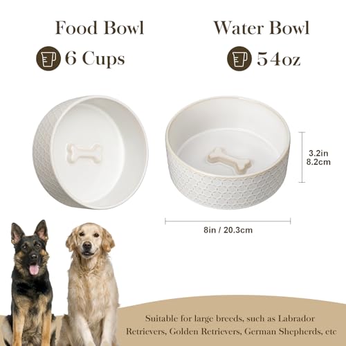 Ceramic Dog Food Bowl (Honeycomb / 6 Cups)