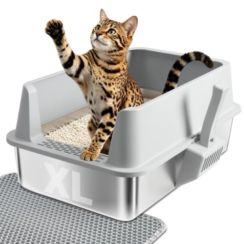 Stainless Steel Litter Box (X-Large:23"×14.6"×10")