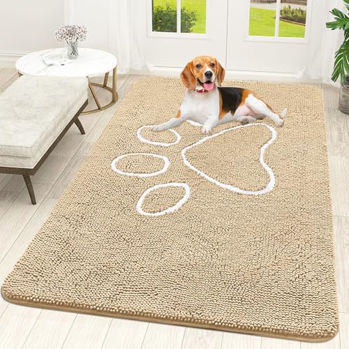 Dog Door Mat for Muddy Paws 70x46 (Beige / 70" X 46")