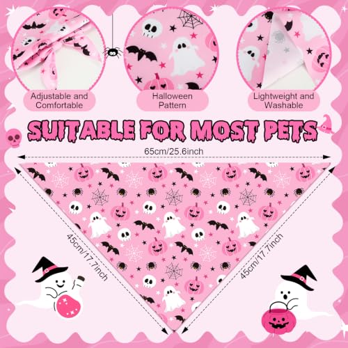50 Pink Halloween Dog Bandana Bulk for Medium Dog Lover Gift (Halloween Pink / 25.6 x 17.7 x 17.7 Inch)