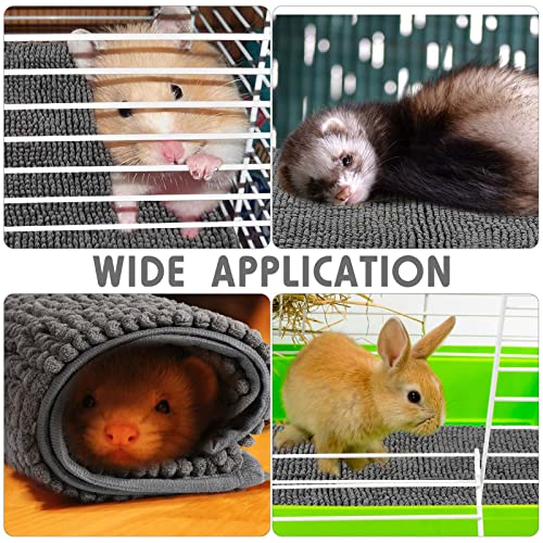 4 Pcs Guinea Pig Cage Liner (Dark Gray / 16 x 24 Inch / Low Pile Chenille)