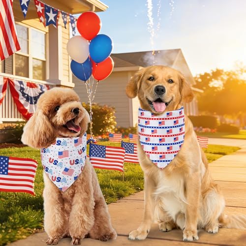 4th of July Dog Bandanas Small 3PCS (Independence-26 / Small)