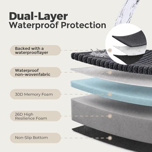 Orthopedic Dog Bed for Large Dogs (Corduroy Cover Grey / XX-Large)
