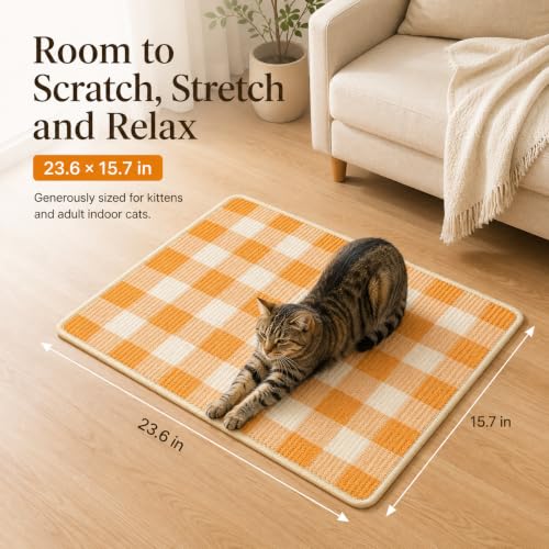 Cat Scratcher Mat (Orange White)