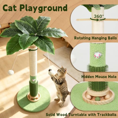 40'' Tall Sisal Cat Scratching Post (White Sisal)