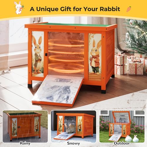 24" Bunny Hutch for Outdoor & Indoor Use (Orange with Warm / Middle)