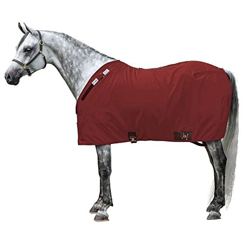 Dura Nylon Horse Stable Sheet (Horse Size 76 / Cutback | Closed Front | Legstrap / Burgundy)