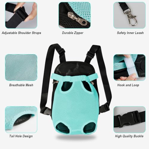 Dog Carrier Backpack Pet Legs Out Front Cat Travel Bag (Small / Blue)