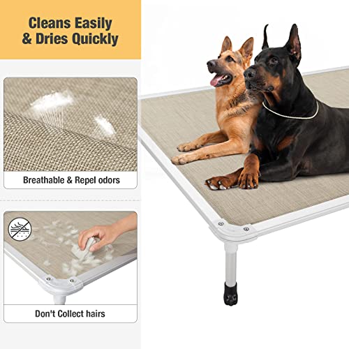 Chew Proof Elevated Dog Bed (Beige Coffee / 59.0"L x 37.5"W x 9.0"Th)