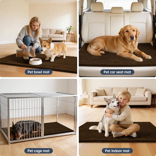 Dog Door Mat for Muddy Paws (60"x24" / Brown)