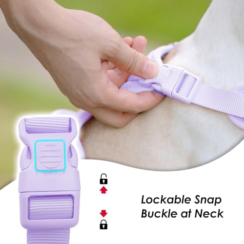 No Pull Dog Harness for Large Sized Dogs Puppy Vest No Choke (Light Purple / XL(Neck:24.8-38.6", Chest:29.1-45.3"))