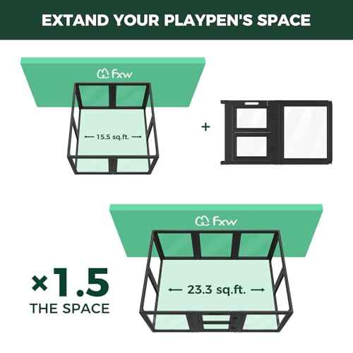 Add On Whelping Gate & Panel for AuraSpace Acrylic Indoor Dog Playpen (Black / 24"H)