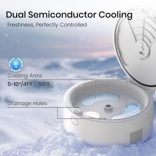Automatic Wet Food Cat Feeder with Cooling (White)