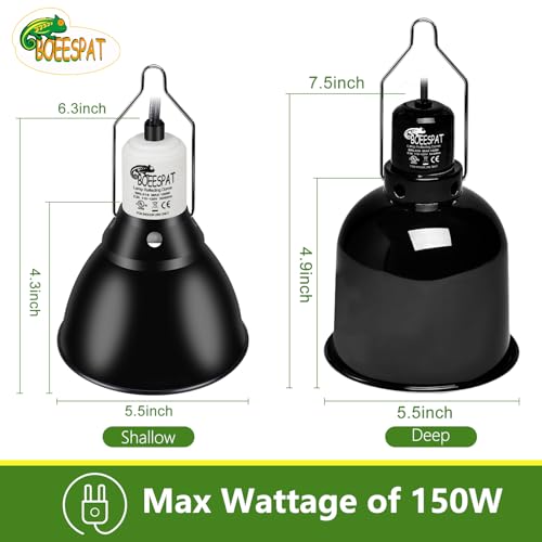 Reptile Light Fixture 5.5 inch Deep Dome with Switch (Deep Dome W/ Switch / 1pcs*Dome-5.5" (Max 150W))
