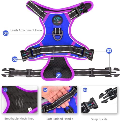 Upgraded No Pull Dog Harness (Royal Blue / Extra Large)
