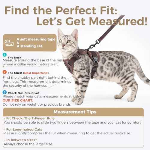 Cat Harness and Leash Set (Brown / Medium)