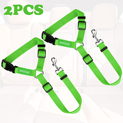 2 Pack Dog Seat Belt for Car (Green)