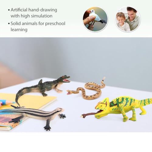 Animal Figurines Snake Toys 11PCS Reptile Figures Cold Blooded Amphibians Lizard Zoo Pack for Toddlers Kids Christmas Decoration Gift