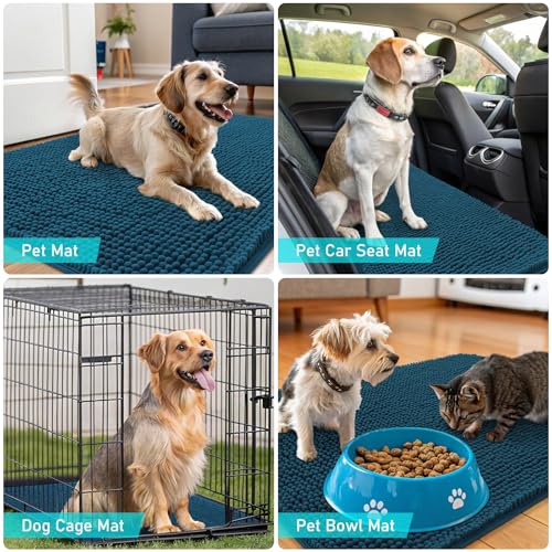 Dog Door Mat for Muddy Paws 32x20 (Atlantic Blue / 32" X 20")