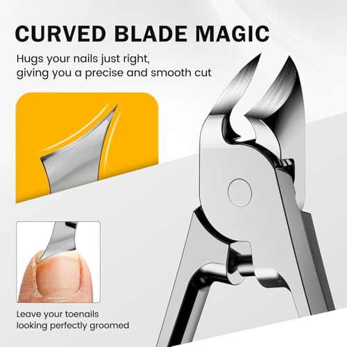 Toenail Clippers for Thick Toenails (Silver / Big)
