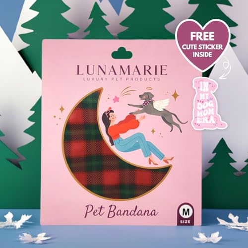 Luxury Pet Birthday Bandanas (Jingle Plaid / Medium)