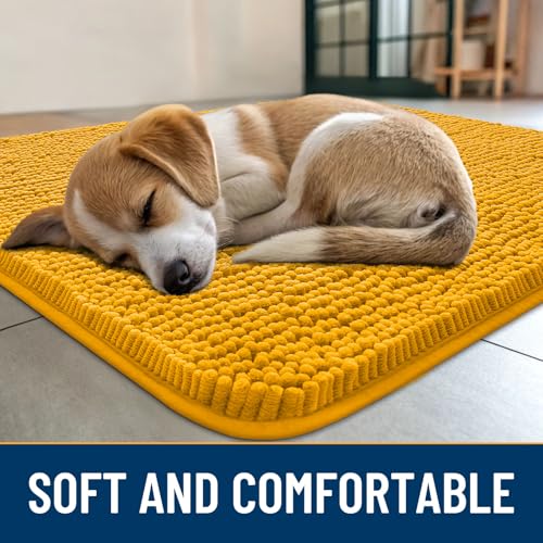 Dog Door Mat for Muddy Paws 40x32 (Golden Yellow / 40"X32")