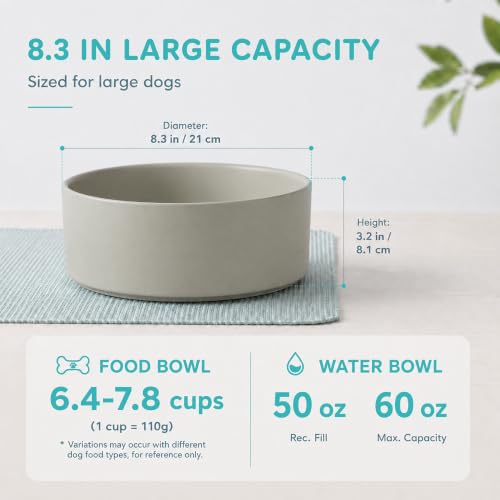 Ceramic Dog Bowls (Matte Gray)