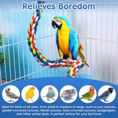 Colorful Bird Rope Perch Stand (15.7 inch /40 cm)