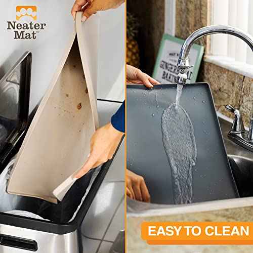 Neater Mat Pet Mats for Food and Water (24"L x 16"W / Slate Blue)
