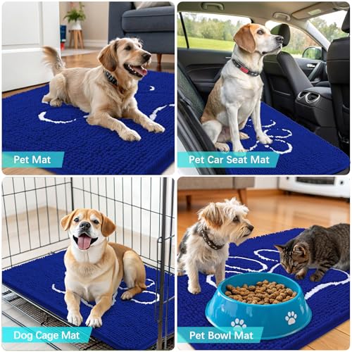 Dog Door Mat for Muddy Paws 30x20 (Royal Blue / 30" X 20")
