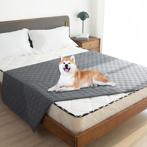 Waterproof Dog Blankets for Large Dogs (82x82 Inch (Pack of 1) / Dark Grey)