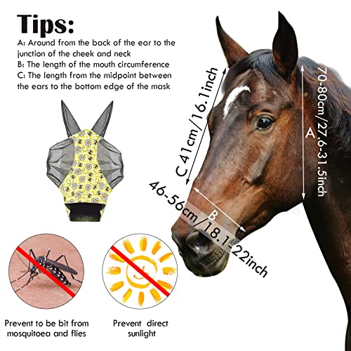 12 Pieces Horse Fly Mask Bulk (Flower Patterns / Medium)