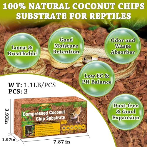 Coconut Husk Chip Substrate for Reptiles (3 Pack)