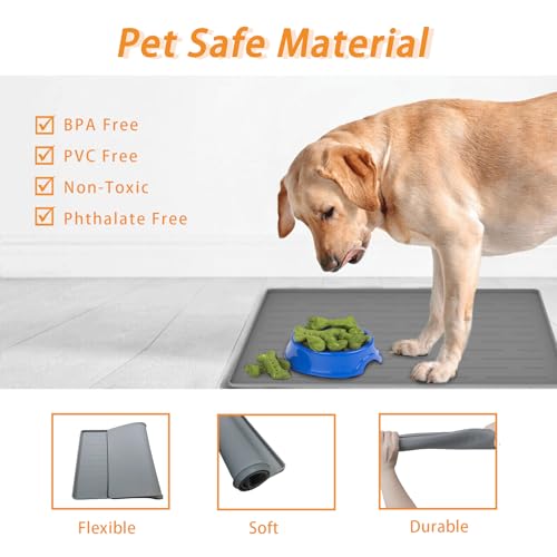 24" x 16" Dog Food Mat (Black / 24"L x 16"W)