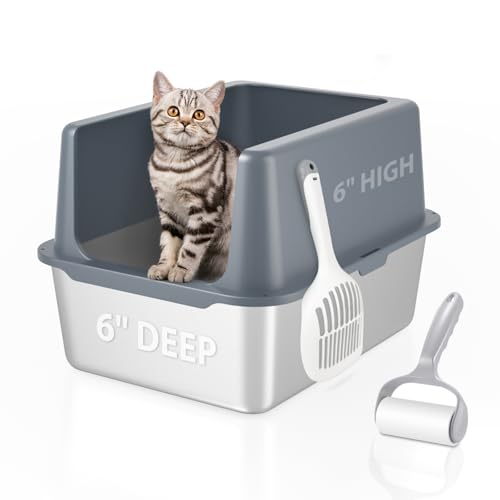 Litter Box with Lid (12" High / Grey)