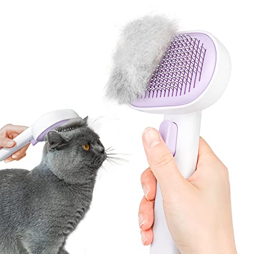 Cat and Dog Grooming Brush for Shedding (Purple)