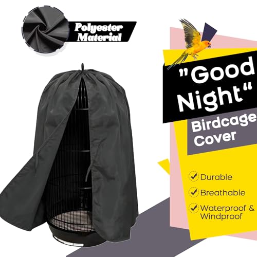 Round Parrot Birdcage Cover (Black)
