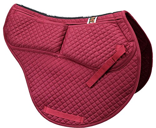 All Purpose Contoured Correction Saddle Pad with Adjustable Memory Foam Inserts for Custom Support (Burgundy)