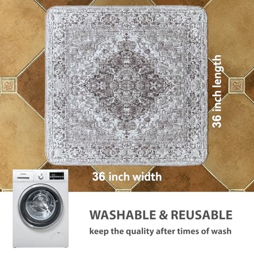 Washable Pee Pads for Dogs (36x36 Inch (Pack of 2) / Brown/Geo)