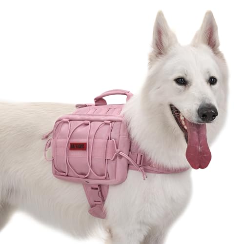 Dog Backpack for Medium & Large Dogs (Pink / Large)