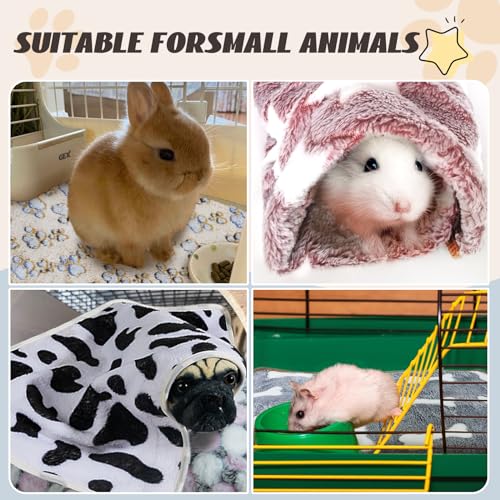 6 Pcs Washable Guinea Pig Blankets Absorbent Animal Fleece Bedding Waterproof Cage Liners Reusable Pet Pee Pad Sleep Mat Pad Cover for Hamster Ferret Rabbit Chinchilla Hedgehog (6 Black Bulk / 20" x 30")