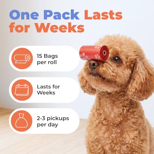 Poop Bags for Dogs (Red / 240 Bags)